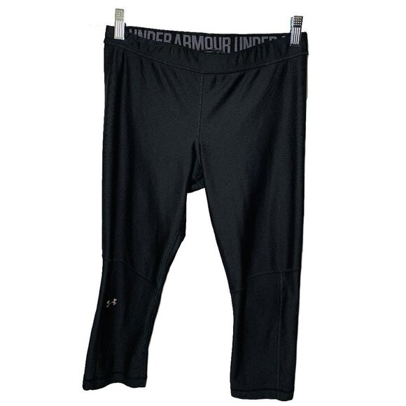 Under Armour Women's Black Cropped Leggings Size S - Picture 1 of 3